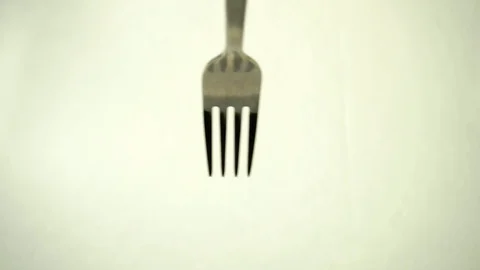 Metal fork on white background. 3 Stock Footage 97876120