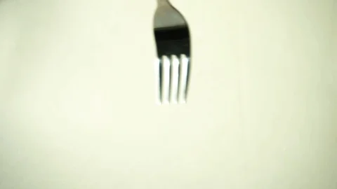 Metal fork on white background. 5 Stock Footage 97876204