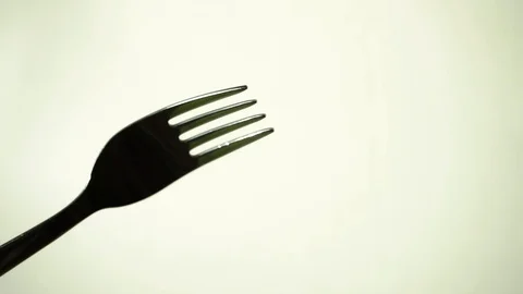 Metal fork on white background. 6 Stock Footage 97882084