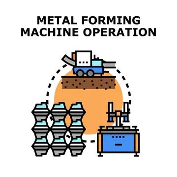 Metal forming machine operation process illustration 库存插图