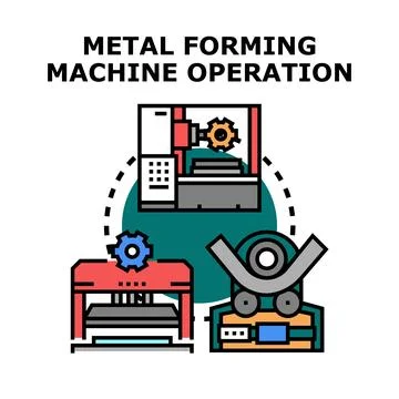 Metal forming process industrial engineering machines concept 库存插图