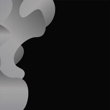 Metal forms, black background. Vector 3D fantastic layout. Graphic elements.  Illustrazione stock