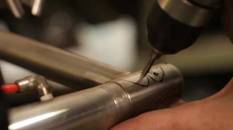 Metal Frame being Drilled Stock Footage 34473347