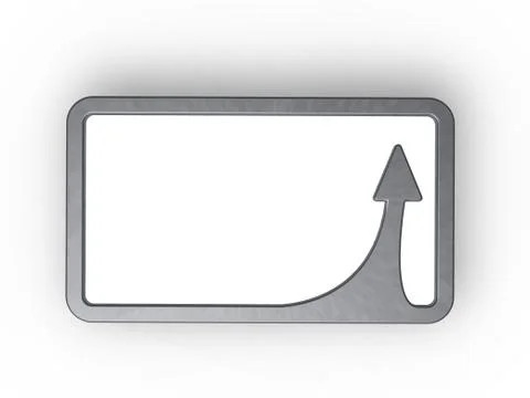 Metal frame border with arrow - 3d illustration Illustrazione stock