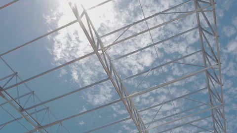 Metal frame with clouds time lapse Stock-Footage 140966178