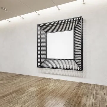 Metal frame construction into the loft interior, 3d rendering Stock Illustration