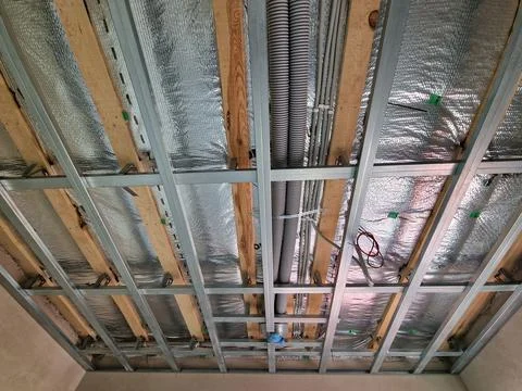 Metal frame for drywall ceilings Foto stock
