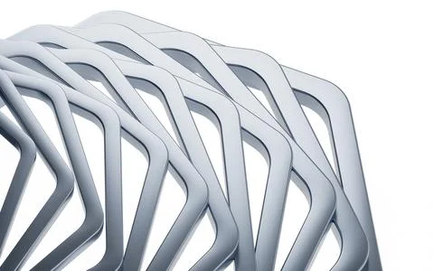 Metal frame with hexagonal shape, 3d rendering. Stock Illustration