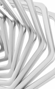 Metal frame with hexagonal shape, 3d rendering. Illustrazione stock