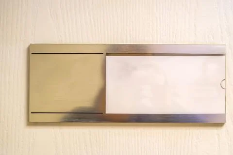 Metal frame for notes on wall with copyspace Stock Photos