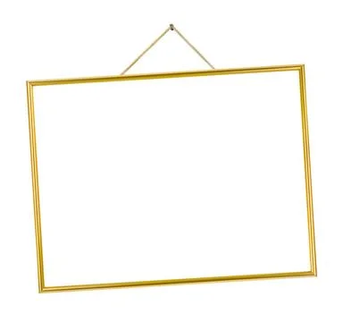 Metal frame on string Metal frame on string isolated on white background C... Stockfoto's