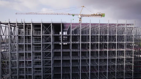 The metal framework for a constructing building. Vidéo 241078172