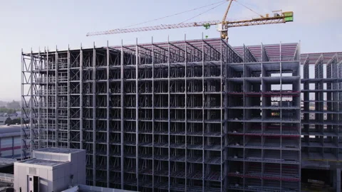 The metal framework for a constructing building. Vidéo 241078262