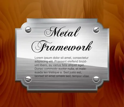 Metal framework on wooden structure Stock Illustration