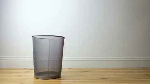 Metal garbage basket Stock Footage 81800963