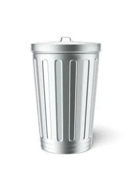Metal Garbage Can 库存插图