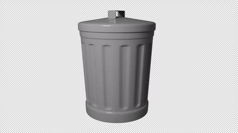Metal Garbage Can With Lid Stock-Footage 320627133