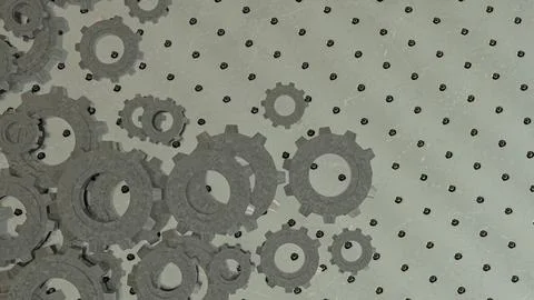 The Metal Gear for engine or Background concept 3d rendering. Stock Illustration