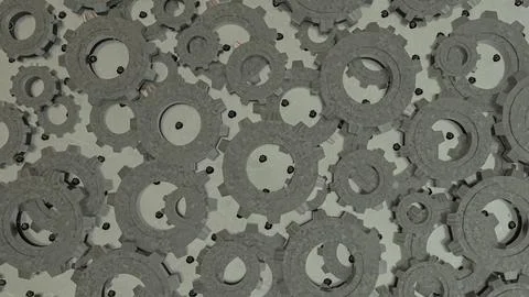 The Metal Gear for engine or Background concept 3d rendering. Illustrazione stock