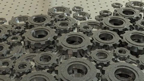 The Metal Gear for engine or Background concept 3d rendering. Illustrazione stock