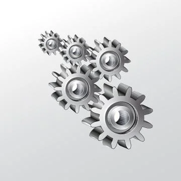 Metal  gear wheels  on a white background.Vector Stock Illustration