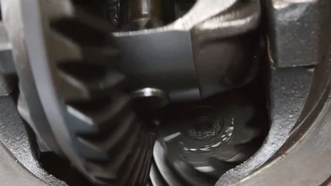 Metal gearbox close-up Stock Footage 74686231