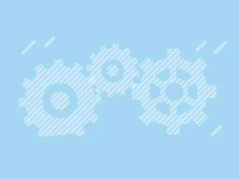 Metal gears and cogs vector. Mechanism wheels logo. Cogwheel concept template Stock Illustration