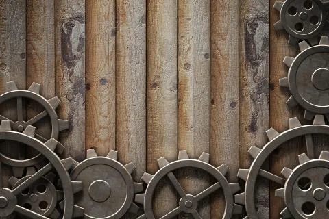 Metal gears background Illustrazione stock