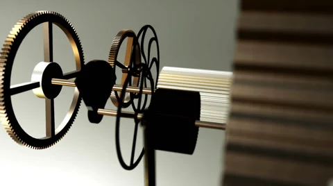 Metal gears in motion in a mechanical device. Gearbox rotating machine parts Stock Footage 60946789