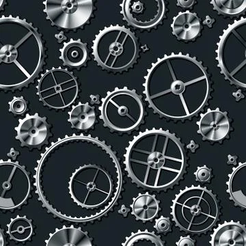 Metal gears seamless background Stock Illustration