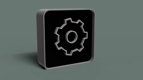 Metal gears on white background 3d animation Stock Footage 327757148