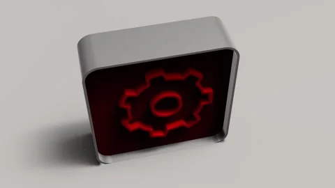 Metal gears on white background 3d animation Stock Footage 327757153