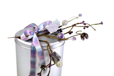 Metal gift box Stock Photos