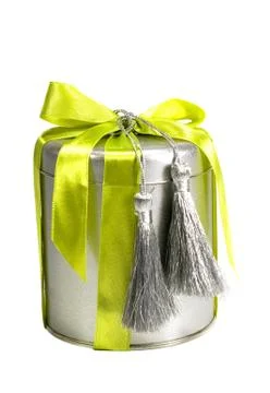 Metal gift box Stock Photos