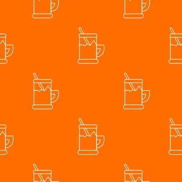 Metal glass cup tea pattern vector orange イラスト素材