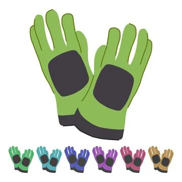 Metal gloves welding vector cartoon graphic Stock Illustration