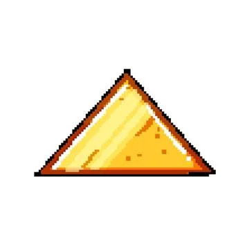Metal gold game button pixel art vector illustration Stock Illustration