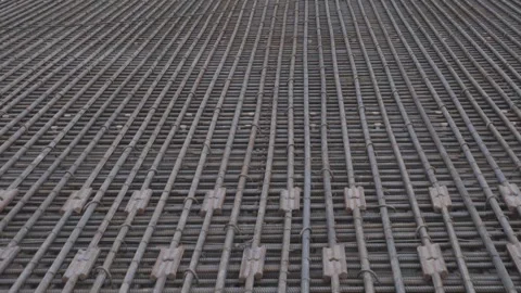 Metal grating, construction work, base for pouring concrete Stock Footage 300871555