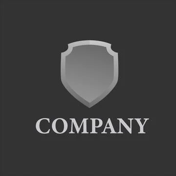 Metal gray shield, empty space inside, elegant logo Stock Illustration