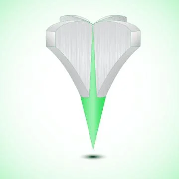 Metal Green Map Pointer Icon. Vector Stock Illustration