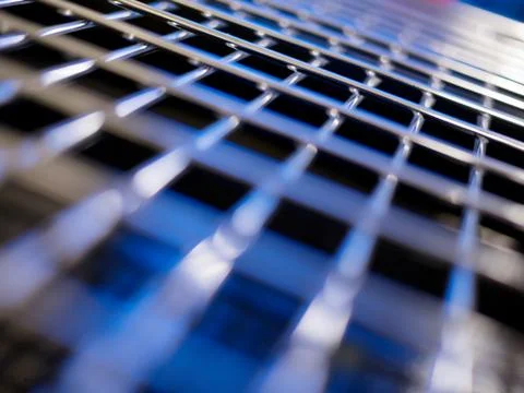 Metal grid background Stock Photos