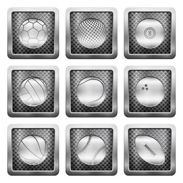Metal grid icons Stock Illustration
