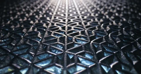 Metal grid pattern structure light reflections Stock Footage 283696992