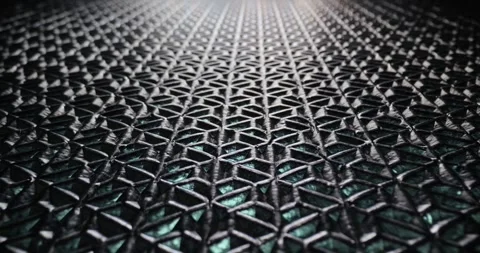 Metal grid pattern structure light reflections, solid grid Stock Footage 305708319