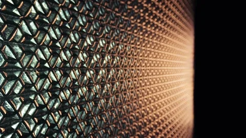 Metal grid pattern structure light reflections Stock Footage 306274846