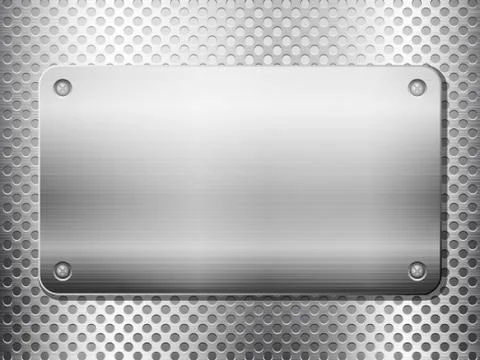 Metal grid square plate Stock Illustration