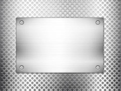 Metal grid square plate Stock Illustration