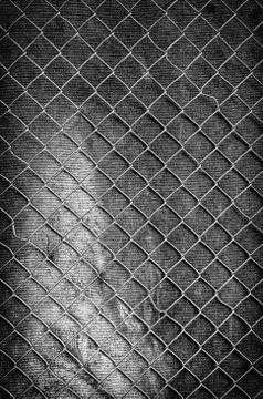 Metal grid on the wall 스톡 사진