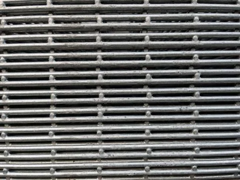 Metal Grill Texture with Horizontal Parallel Lines Stock Photos