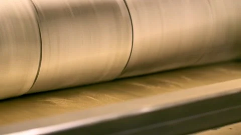 Metal grinding close-up. Big machine work with copper plates Stock Footage 165116611